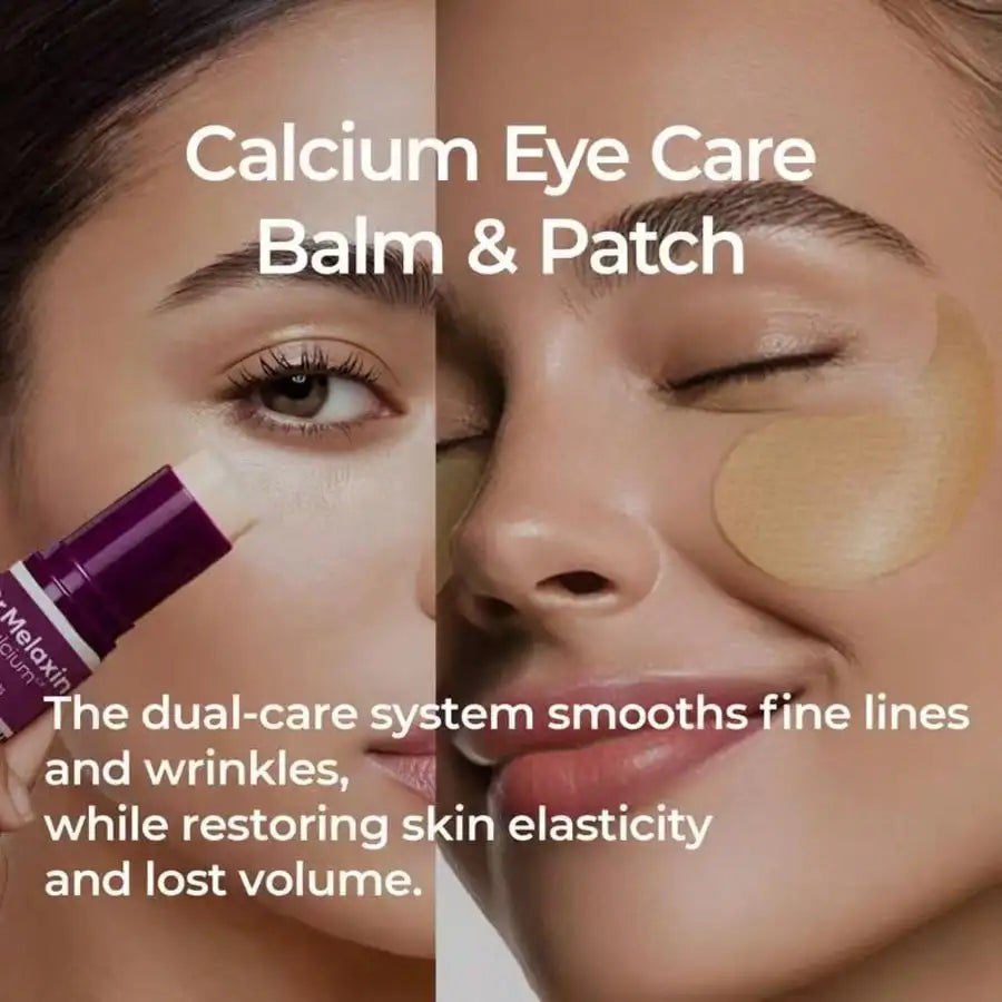[Dr.Melaxin Official] Dr.Melaxin Calcium Volume Eye Care Set - Anti-Aging, Dark Spot Corrector, Wrinkle Reducer, Hydrating Eye Balm, Eye Cream & Eye Patches For Puffy Eyes, Fine Lines - Korean Skincare For All Skin Types